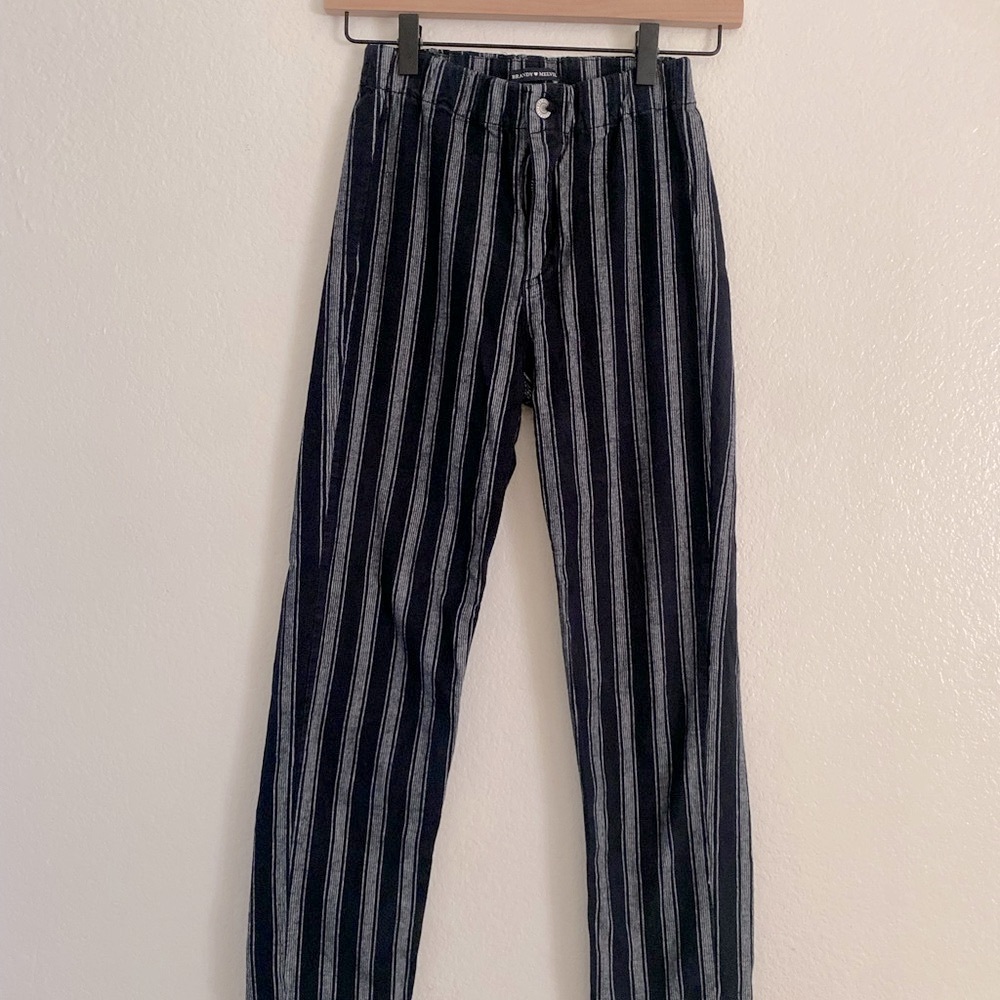 Brandy Melville - Black and Gray Striped Pants